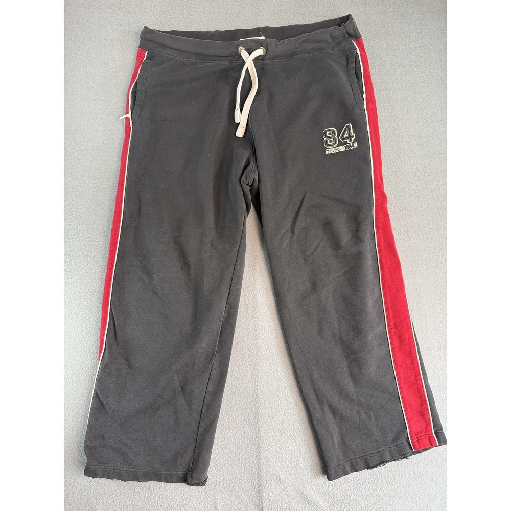 Old Navy Basic Issue Sweatpants Mens XL Black Fleece Side Stripe Pockets